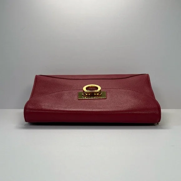 Kate Landry Shoulder Bag w/ Chain Strap - red/gold - Picture 3 of 15